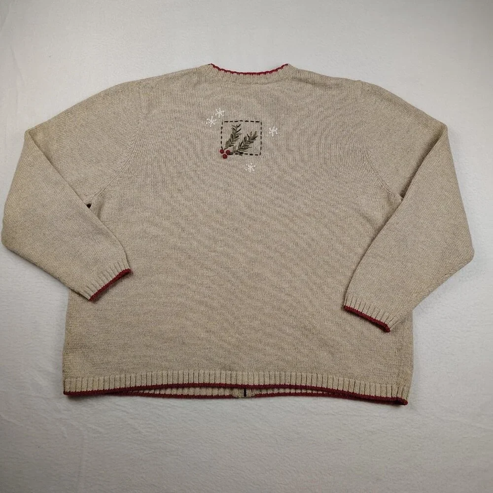 VTG Croft & Barrow Sweater Womens 2X Wool Blend Christmas Ice Skates - Picture 2 of 9